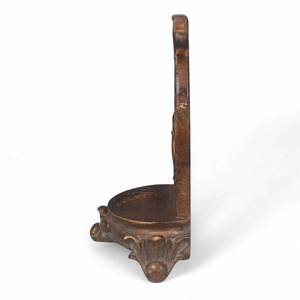 Fleur-de-lis wooden candle holder,Wall Sconce.  8"H x 5.5"W.  2FOR$10 - Picture 4 of 7